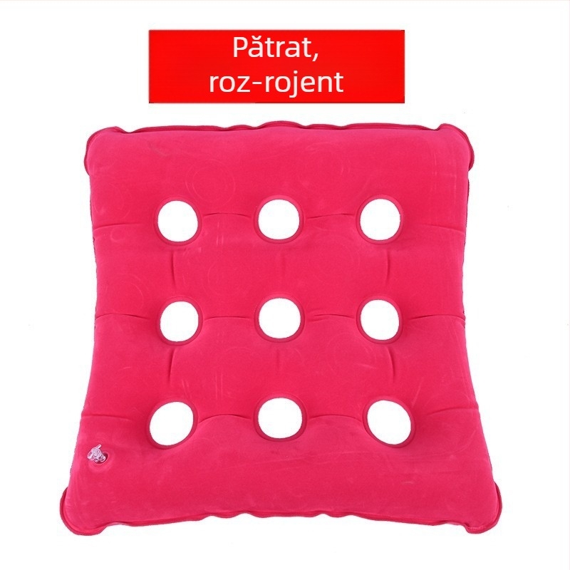 Perna pneumatică pentru scaunul cu rotile, cu suport pentru zona șoldurilor, formă aproape pătrată, 6+ capete de masaj cu aer, control cu un singur regim, husă din PU.