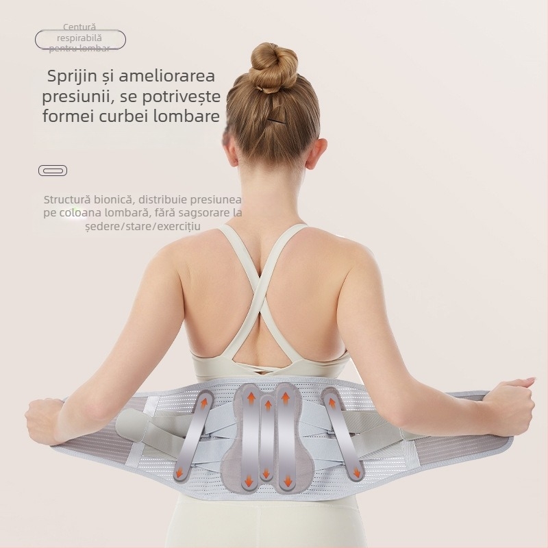 Bandă de talie respirabilă cu susținere lombară – protecție lombară, R13 Thick Mesh, poliester, utilizare universală pentru fitness, alergare și ciclism