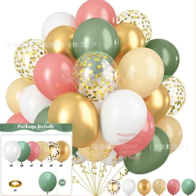 Set baloane din latex decorative, rotunde – fără logo; potrivite pentru Crăciun, Ziua Îndrăgostiților și Ziua Îndrăgostiților Chineze