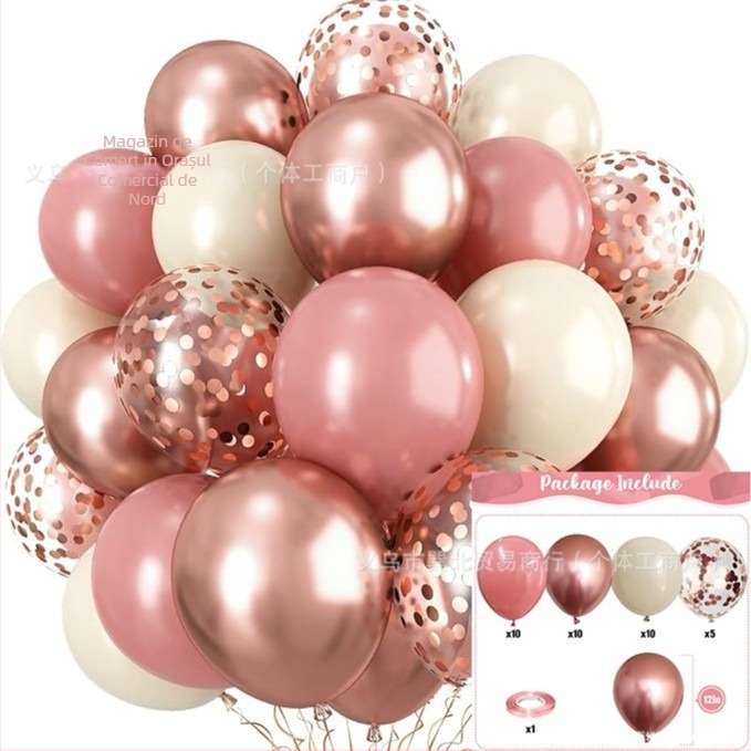 Set baloane din latex decorative, rotunde – fără logo; potrivite pentru Crăciun, Ziua Îndrăgostiților și Ziua Îndrăgostiților Chineze