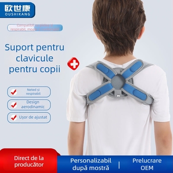 Banda de fixare a claviculei pentru copii cu suport pentru spate, protecție a omoplatelor, model B502-9, țesătură respirabilă