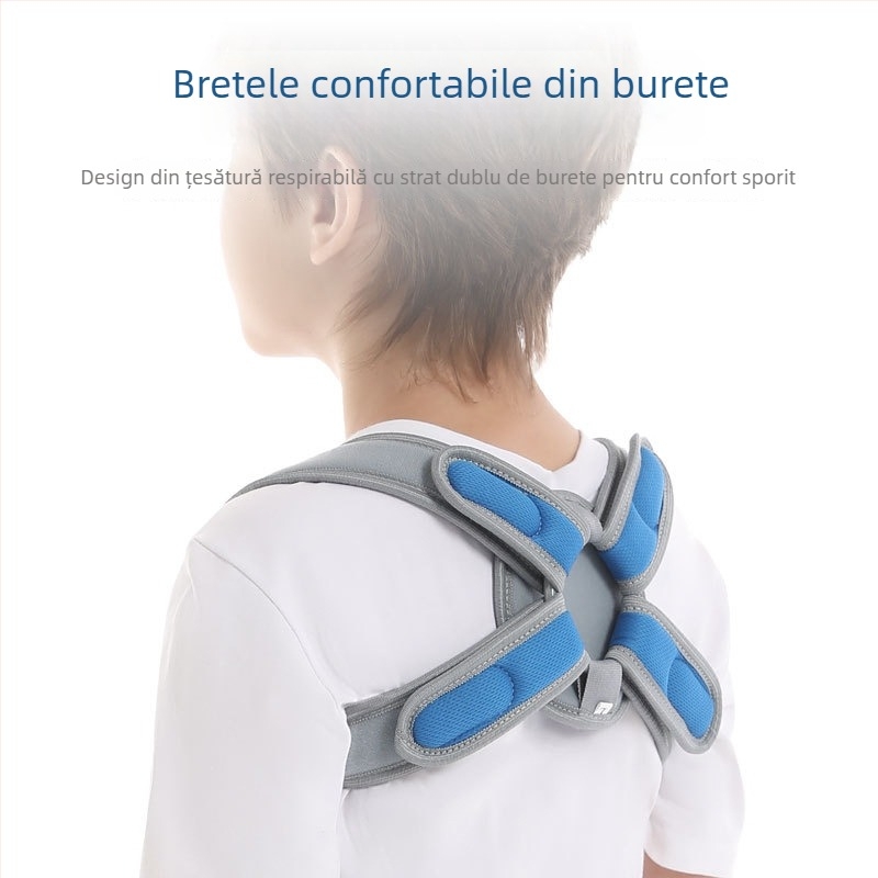 Banda de fixare a claviculei pentru copii cu suport pentru spate, protecție a omoplatelor, model B502-9, țesătură respirabilă
