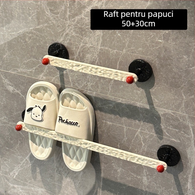 Raft de baie pentru papuci, montat pe perete, fără găuri, cu drenaj, 1 nivel, finisaj vopsit la cuptor, model 985