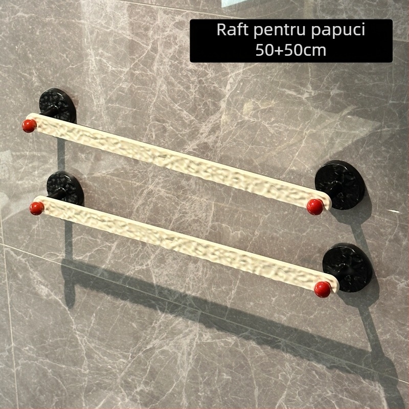 Raft de baie pentru papuci, montat pe perete, fără găuri, cu drenaj, 1 nivel, finisaj vopsit la cuptor, model 985