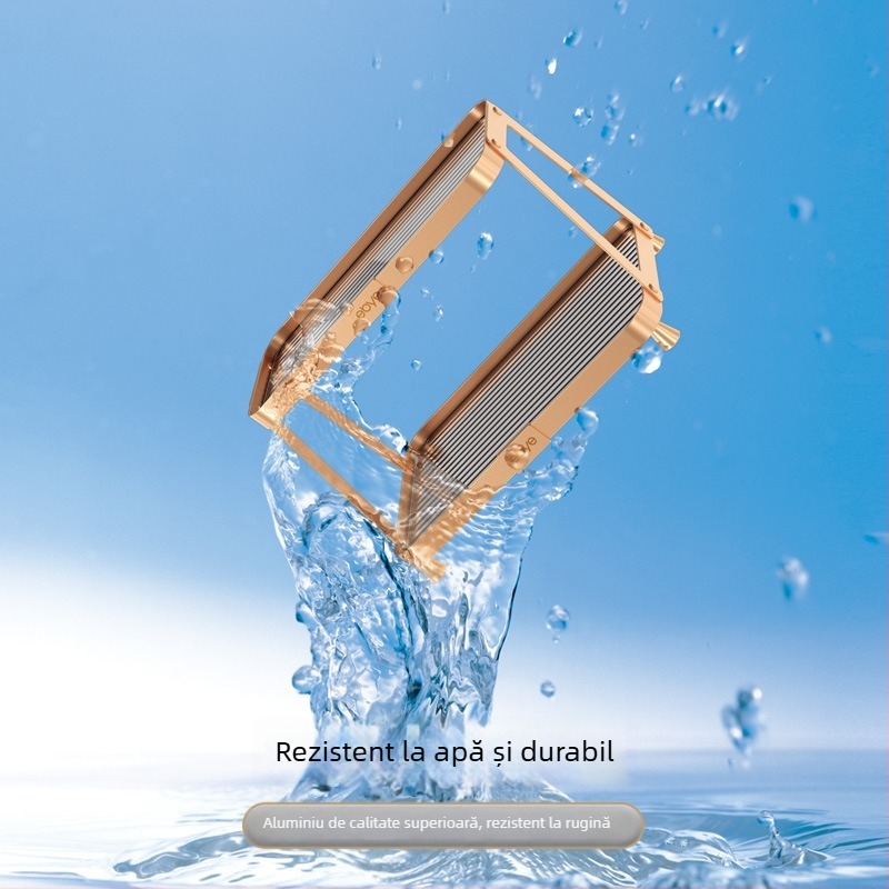Raft de depozitare pentru cosmetice de baie, cu 2 etaje, suprafață placată cu aur, din plastic și aliaj de aluminiu, model 112, brand ebye