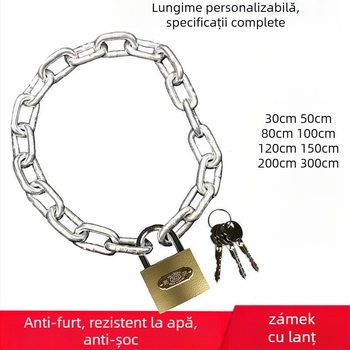 Lacăt cu lanț din fier pentru biciclete și motociclete