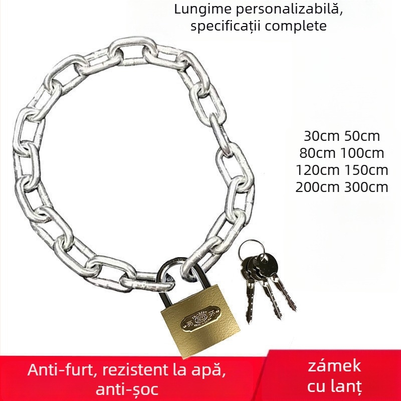 Lacăt cu lanț din fier pentru biciclete și motociclete