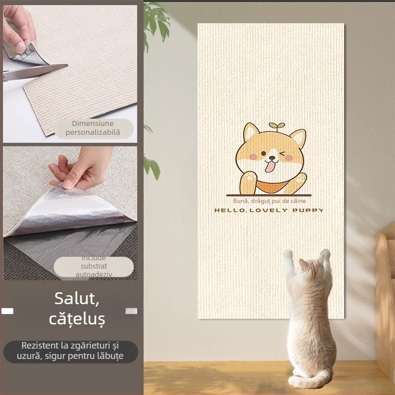Panou de zgâriere pentru pisici, suprafață întărită rezistentă la zgârieturi, autocolant vertical imprimat pentru protecția mobilierului. Marca: Other; Material: Other; Stil: Simplu; Import: Nu