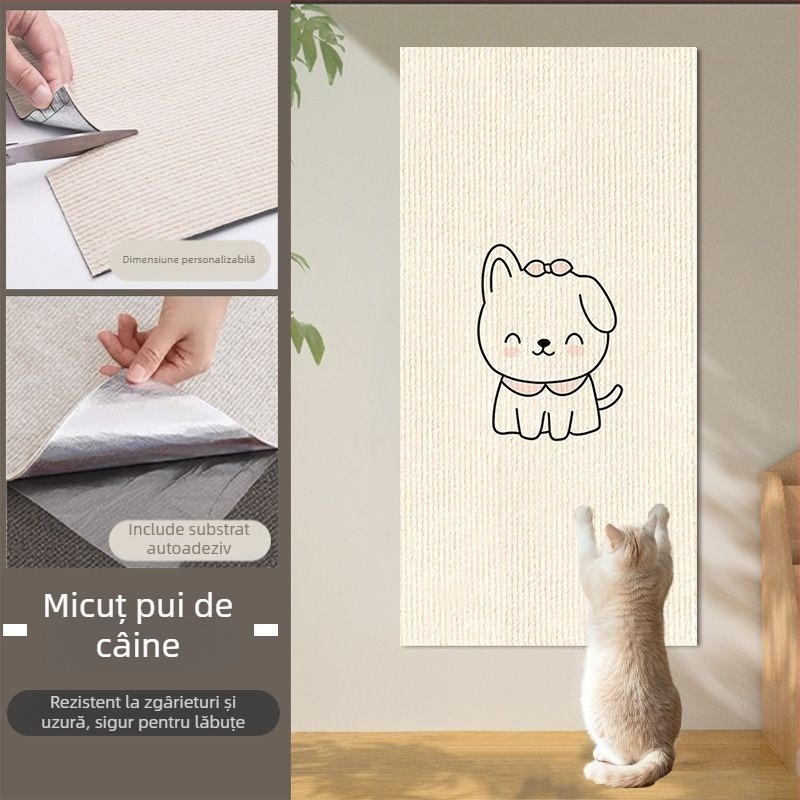 Panou de zgâriere pentru pisici, suprafață întărită rezistentă la zgârieturi, autocolant vertical imprimat pentru protecția mobilierului. Marca: Other; Material: Other; Stil: Simplu; Import: Nu