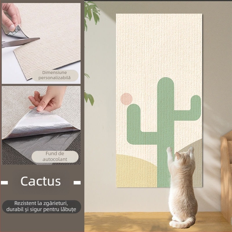 Panou de zgâriere pentru pisici, suprafață întărită rezistentă la zgârieturi, autocolant vertical imprimat pentru protecția mobilierului. Marca: Other; Material: Other; Stil: Simplu; Import: Nu