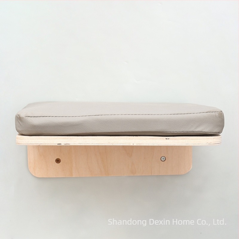 Aventurine Cadr de escaladare pentru pisici montat pe perete din lemn, cu platformă de sărit, coloană de escaladare, design compact, cu cuib încorporat și placă de zgâriere