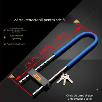 Încuietoare în formă de U pentru uși din sticlă și magazine de motociclete — oțel aliaj, marca Shunde Yi, greutate 660–950 g, stil Light Luxury.