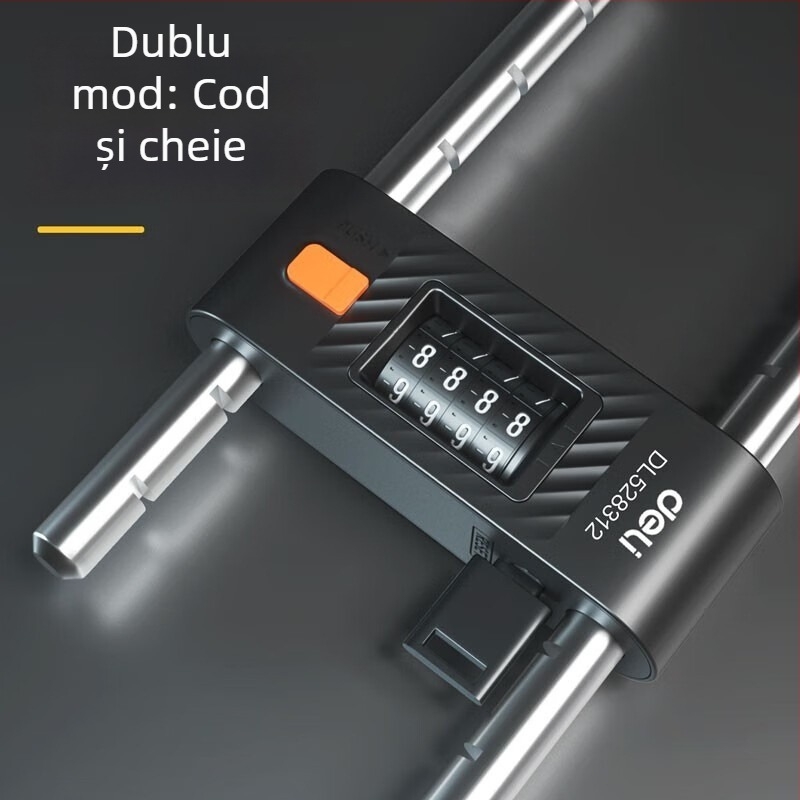 Deli lacăt pentru ușă din sticlă, tip U pentru uși duble, încuietoare pentru sticlă, pentru uși glisante, exterior, Modelul 1, Stil Chinez Nou