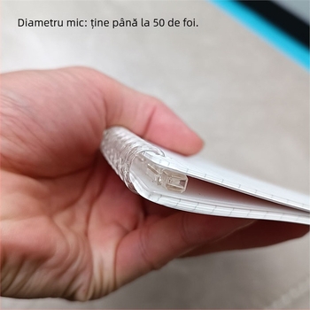 Dosar metalic cu 26 găuri, clip transparent, inele metalice și accesoriu pentru legare tip flip – dosar de evidență
