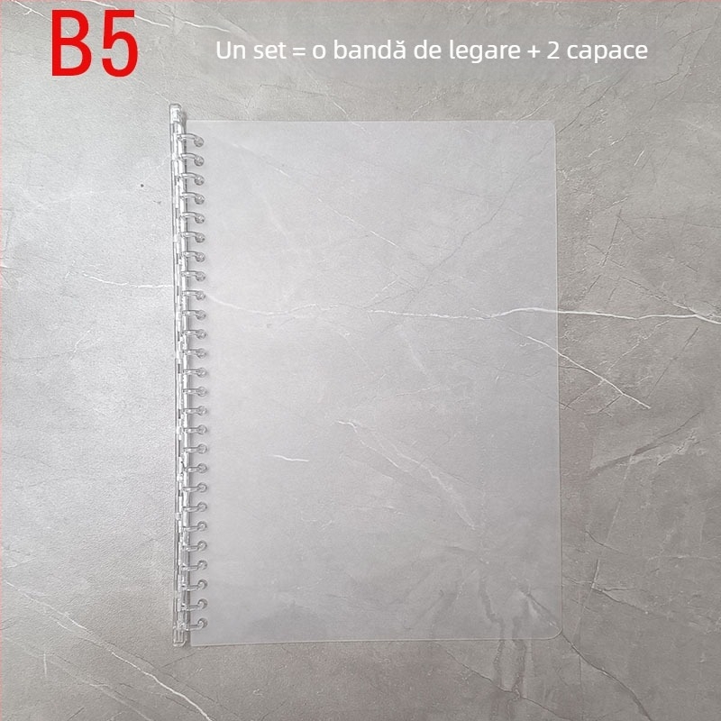 Dosar metalic cu 26 găuri, clip transparent, inele metalice și accesoriu pentru legare tip flip – dosar de evidență