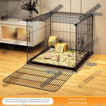 Cușcă pentru hamster, extra mare, cu platformă de peisaj pe două etaje – vilă de lux pentru hamsteri și porcușori de Guineea