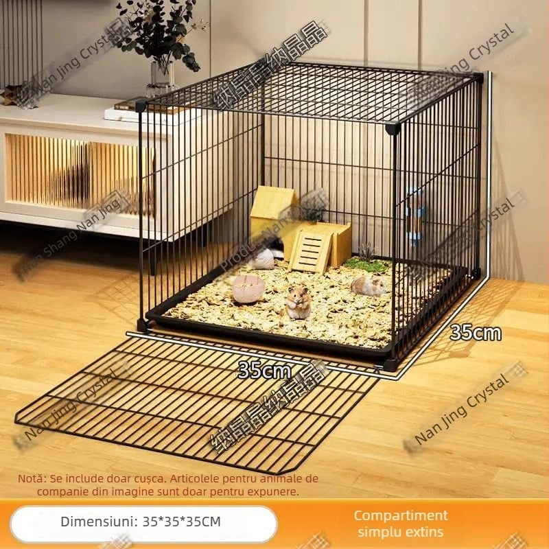 Cușcă pentru hamster, extra mare, cu platformă de peisaj pe două etaje – vilă de lux pentru hamsteri și porcușori de Guineea