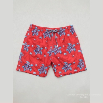 Șorturi de plajă pentru bărbați (din poliester, imprimeu floral, microelasticitate, pentru plajă)