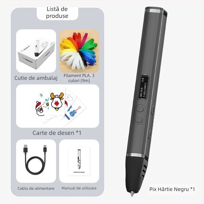 Stilou 3D cu temperatură înaltă – nivel profesional, instrument multifuncțional pentru pictură și graffiti