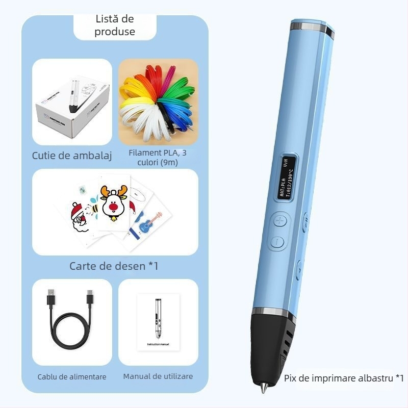 Stilou 3D cu temperatură înaltă – nivel profesional, instrument multifuncțional pentru pictură și graffiti