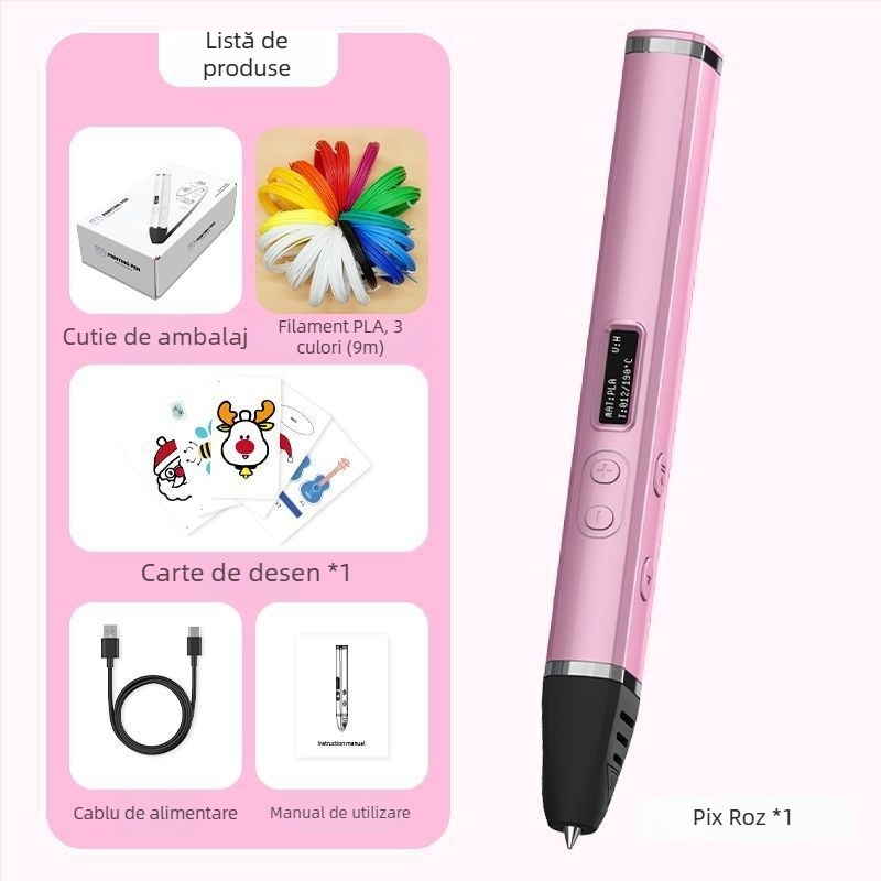 Stilou 3D cu temperatură înaltă – nivel profesional, instrument multifuncțional pentru pictură și graffiti