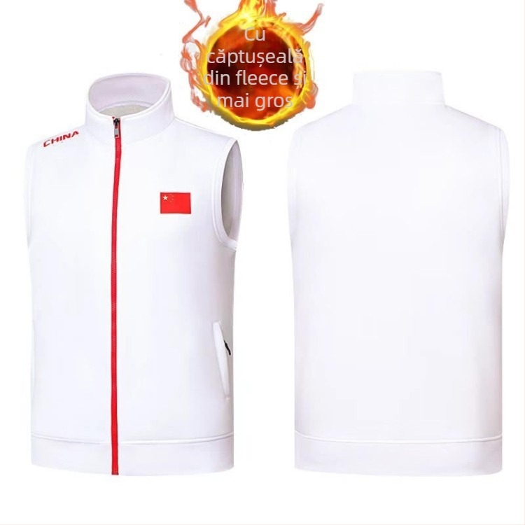 Vesta de lucru fără mâneci, iarnă: caldă, rezistentă la vânt, respirabilă; umplutură poliester; material: mătase sud-coreeană 95% poliester; căptușeală spandex 70%; culoare solidă