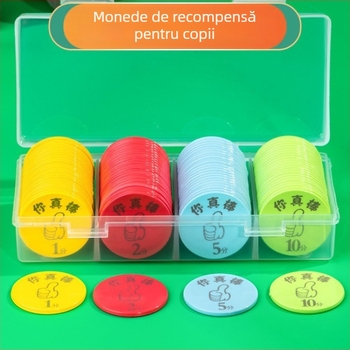 Monede de recompense din plastic și tokenuri de puncte, personalizabile, pentru activități în clasă și jocuri de șah/cu cărți