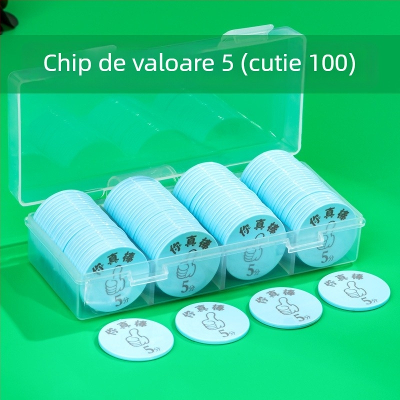 Monede de recompense din plastic și tokenuri de puncte, personalizabile, pentru activități în clasă și jocuri de șah/cu cărți