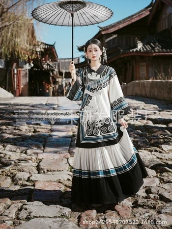 Rochie feminină în stil etnic Yi pentru ședință foto, inspirată de Miao, țesătură bumbac-poliester, fibră de poliester, Brand Yimeifang, Vara 2025, Conținutul principal al țesăturii <30%