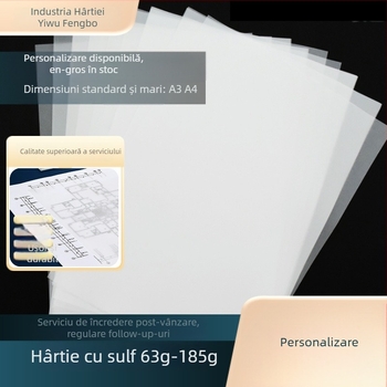 Set de hârtie de trasare cu acid sulfuric pentru pictură, desen și design; potrivit pentru modele vestimentare și fotografie; grosime 0,1; ambalaj într-o cutie de carton
