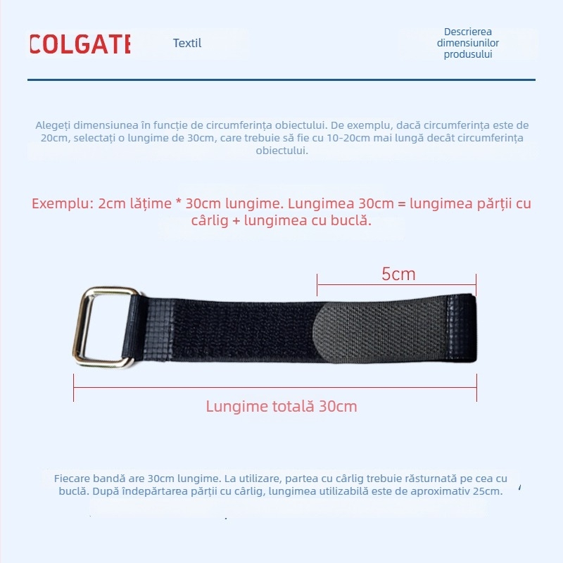 Legătură Velcro, amestec nylon-spandex, închidere Velcro, potrivită pentru pantofi, echipament de protecție, corturi și ambalare