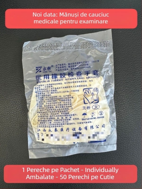 Mănuși chirurgicale sterile, de unică folosință, latex, ambalate individual
