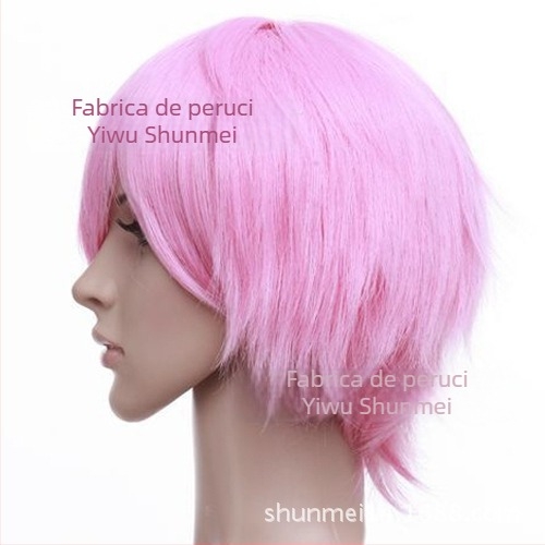 Perucă cosplay pentru bărbați, stil anime, lungime scurtă, model 003, material: fibre rezistente la temperatură