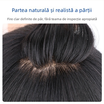 Perucă masculină din păr real, acoperire a cheliei, poate fi vopsită, construcție cu mecanism