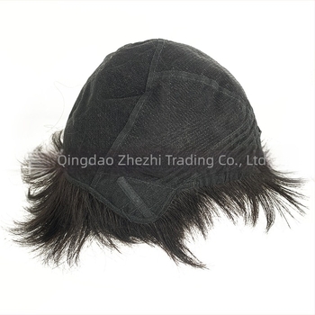 Perucă masculină din păr real, lucrată manual, textură Morgan, pregătită pentru permanent și vopsire, oferă volum