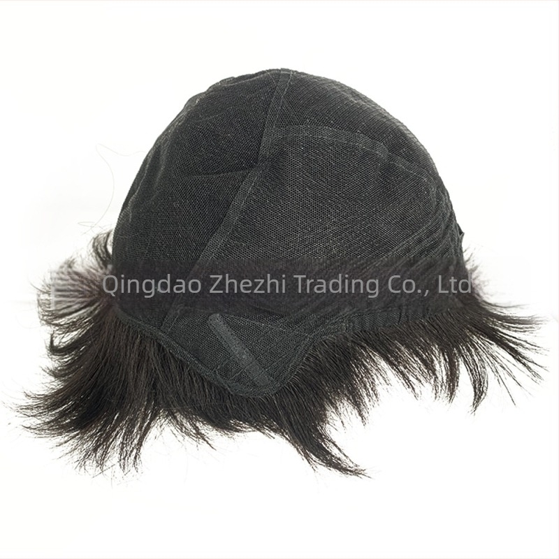 Perucă masculină din păr real, lucrată manual, textură Morgan, pregătită pentru permanent și vopsire, oferă volum