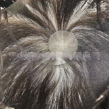 Perucă pentru bărbați din păr uman real, ușoară și respirabilă, lungime scurtă, realizată manual, poate fi vopsită