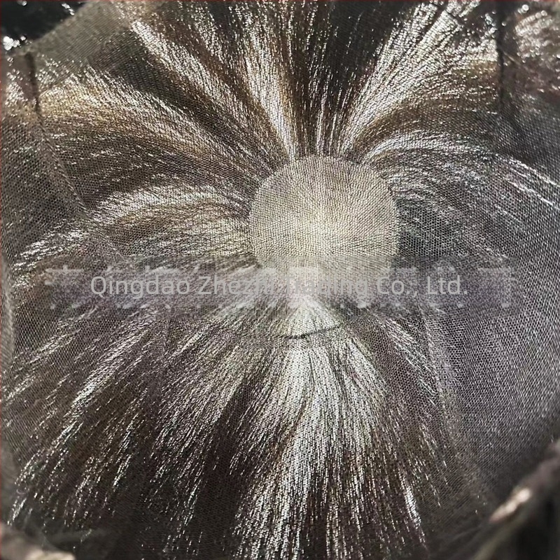 Perucă pentru bărbați din păr uman real, ușoară și respirabilă, lungime scurtă, realizată manual, poate fi vopsită