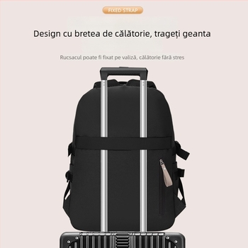 Rucsac școlar unisex cu capacitate mare, Oxford, ușor, respirabil, impermeabil, curele de umăr curbate, destinat gimnaziu și facultate