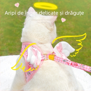 Harnas vest pentru animale de companie, din poliester, curea de tracțiune neextensibilă, brand Zichen (pet), pentru pisici