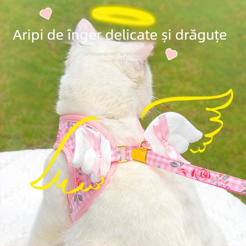 Harnas vest pentru animale de companie, din poliester, curea de tracțiune neextensibilă, brand Zichen (pet), pentru pisici