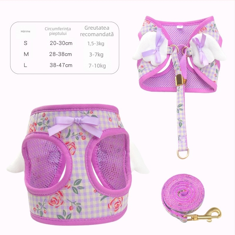 Harnas vest pentru animale de companie, din poliester, curea de tracțiune neextensibilă, brand Zichen (pet), pentru pisici