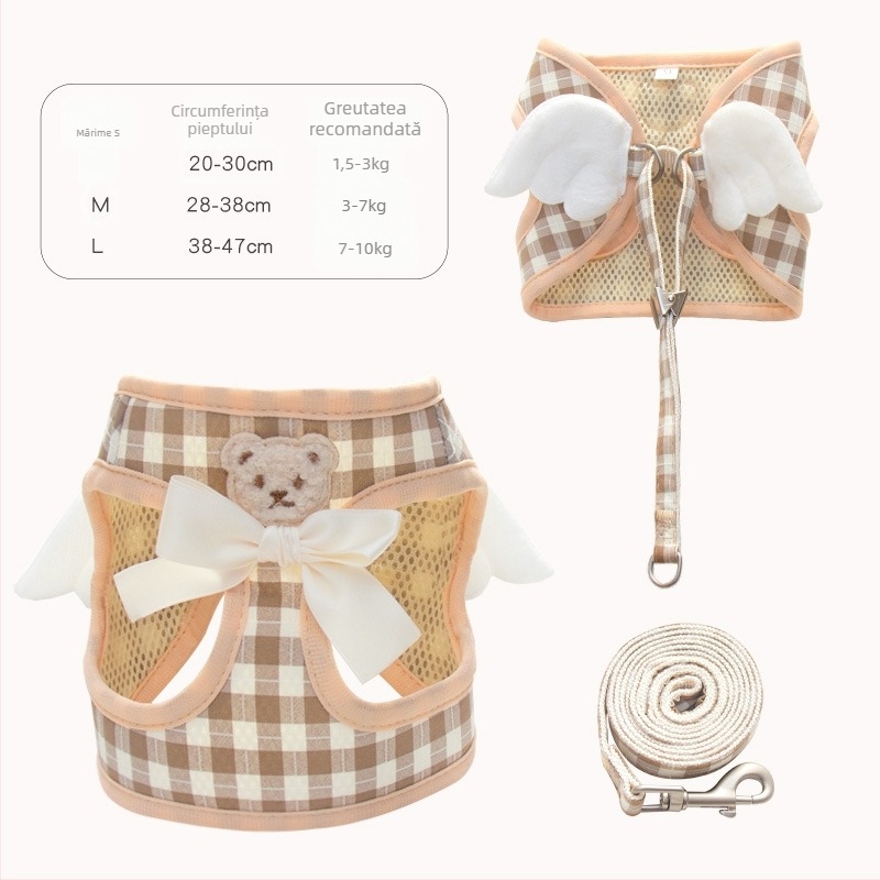 Harnas vest pentru animale de companie, din poliester, curea de tracțiune neextensibilă, brand Zichen (pet), pentru pisici