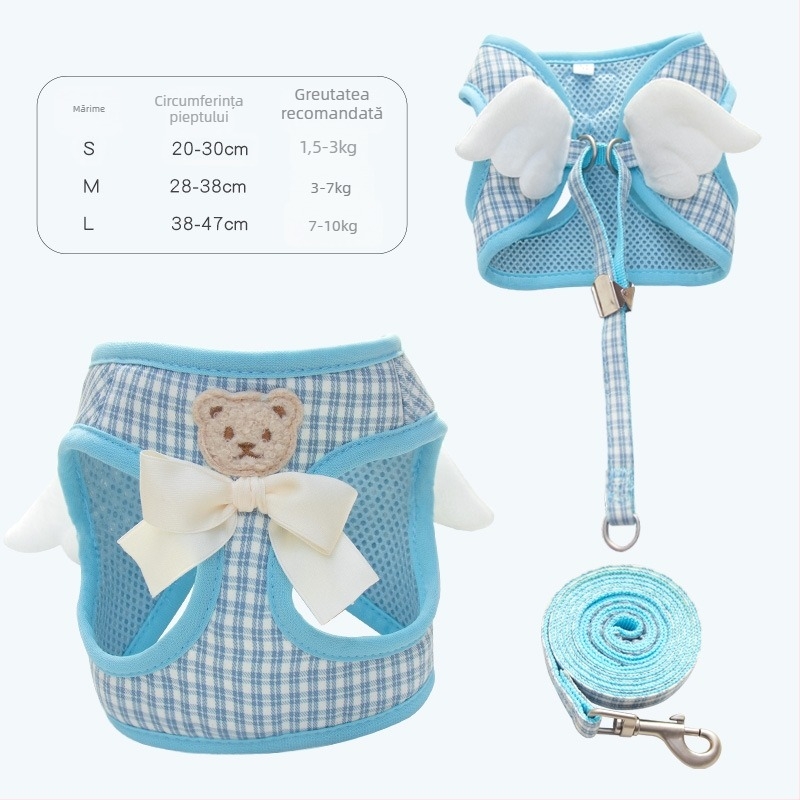 Harnas vest pentru animale de companie, din poliester, curea de tracțiune neextensibilă, brand Zichen (pet), pentru pisici