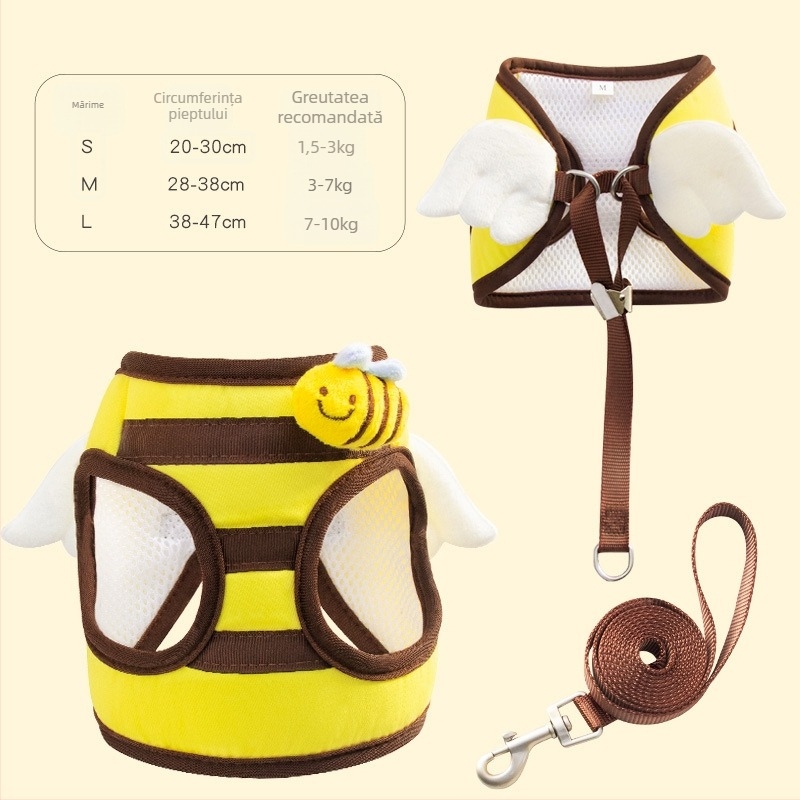 Harnas vest pentru animale de companie, din poliester, curea de tracțiune neextensibilă, brand Zichen (pet), pentru pisici