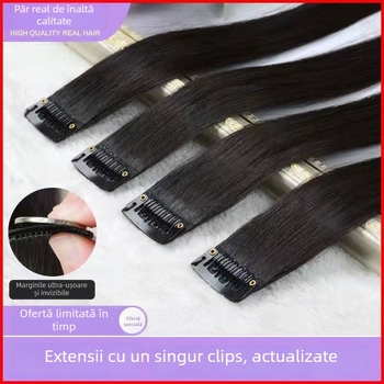 Perucă din păr natural, drept, lungă, cu breton invizibil, atașare fără cusături, piesă într-o singură bucată, lungime 70, țesut manual, poate fi vopsită