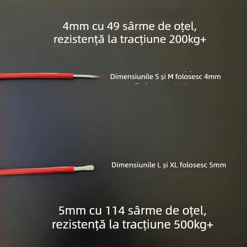 Lesa pentru câini cu lanț metalic, anti-mușcă, neretractabil, accesoriu