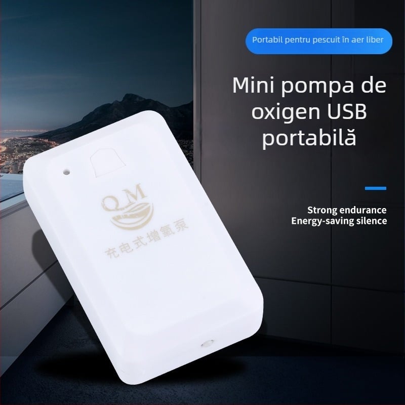 Pompa de oxigen pentru acvariu – portabilă, alimentare DC, 118 g, marca Chuangqimei