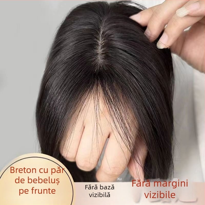Topper de păr pentru femei, volum în zona creștetului, scalp realist, model actualizat, păr lung drept