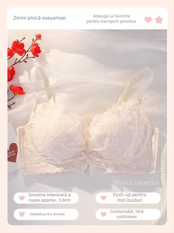 Set de lenjerie intimă – cupe 3/4, închidere la spate cu patru rânduri de cârlige, bretele fixe duble, material nylon